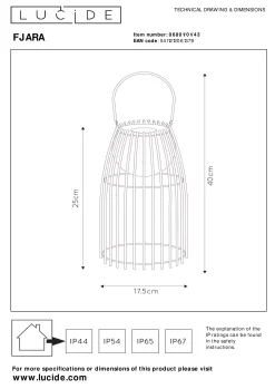 FJARA - Oplaadbare Tafellamp Binnen/Buiten - Accu/Batterij - Ø 17,5 cm - LED Dim to warm - 1x0,3W 2800K/3200K - IP44 - Bruin*Lucide Cheap