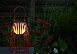 FJARA - Oplaadbare Tafellamp Binnen/Buiten - Accu/Batterij - Ø 17,5 cm - LED Dim to warm - 1x0,3W 2800K/3200K - IP44 - Roest bruin*Lucide New