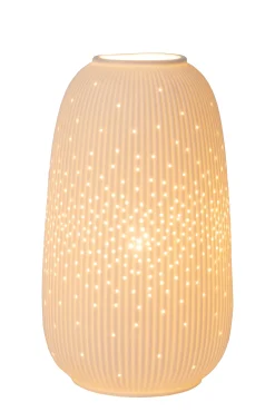 FLORES - Tafellamp - Ø 14,1 cm - 1xE14 - Wit*Lucide Clearance