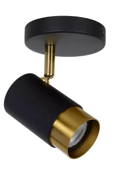 FLORIS - Plafondspot - Ø 10 cm - 1xGU10 - Zwart*Lucide Online