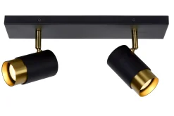 FLORIS - Plafondspot - 2xGU10 - Zwart*Lucide Sale