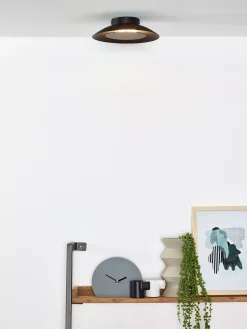 FOSKAL - Plafonnière - Ø 21,5 cm - LED - 1x6W 2700K - Zwart*Lucide Shop