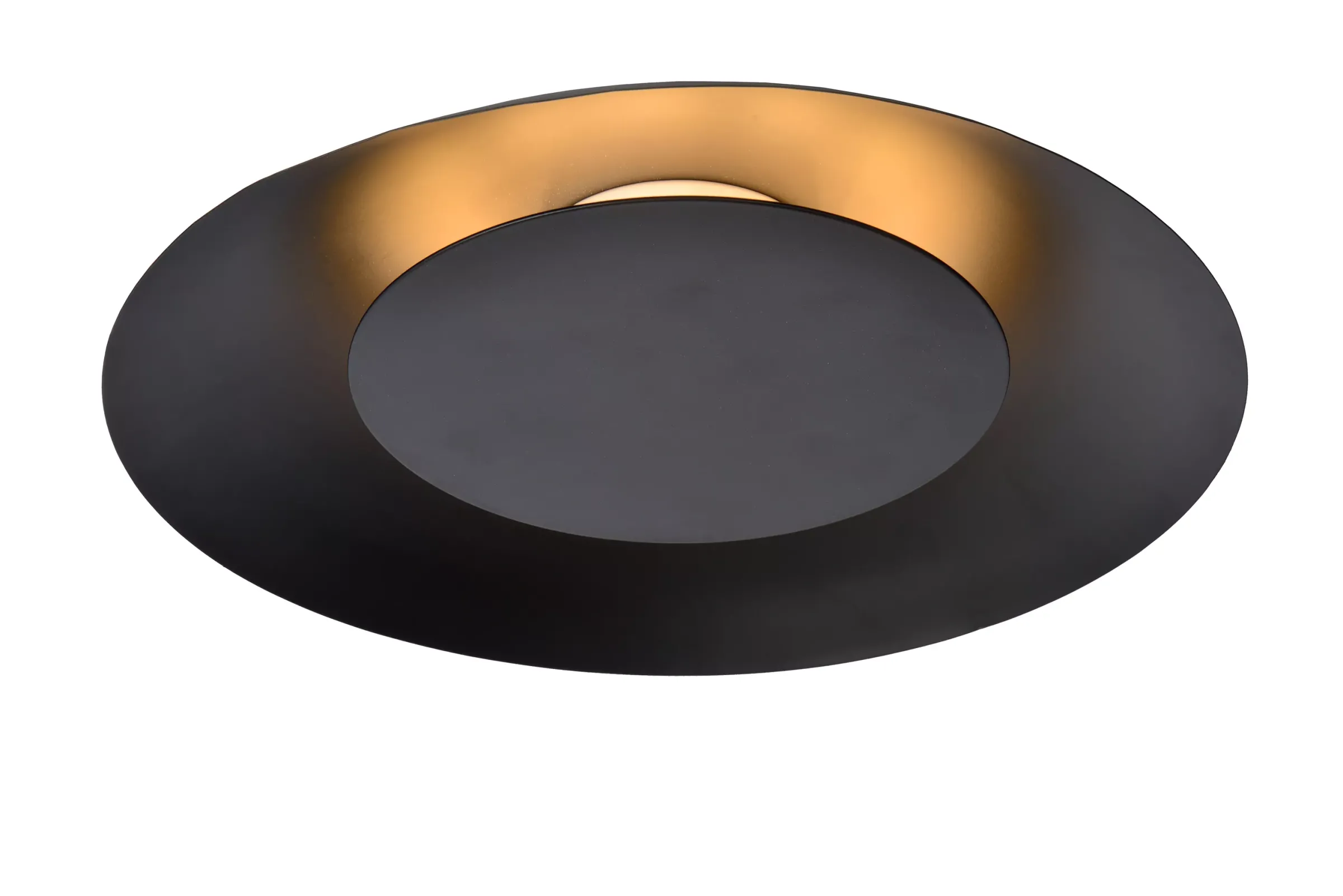 FOSKAL - Plafonnière - Ø 34,5 cm - LED - 1x12W 2700K - Zwart*Lucide Outlet