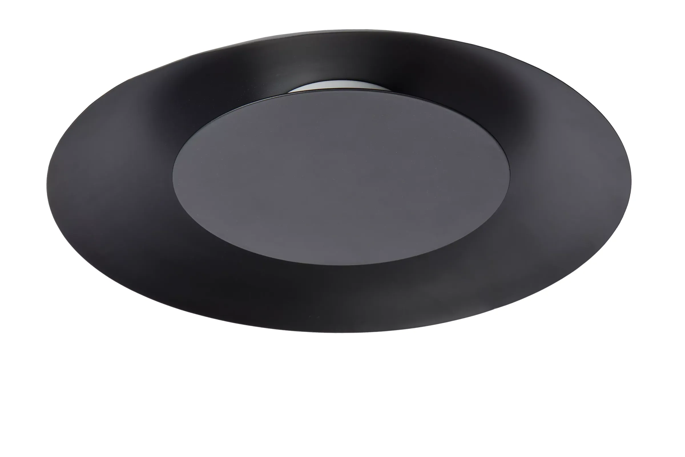 FOSKAL - Plafonnière - Ø 34,5 cm - LED - 1x12W 2700K - Zwart*Lucide Outlet