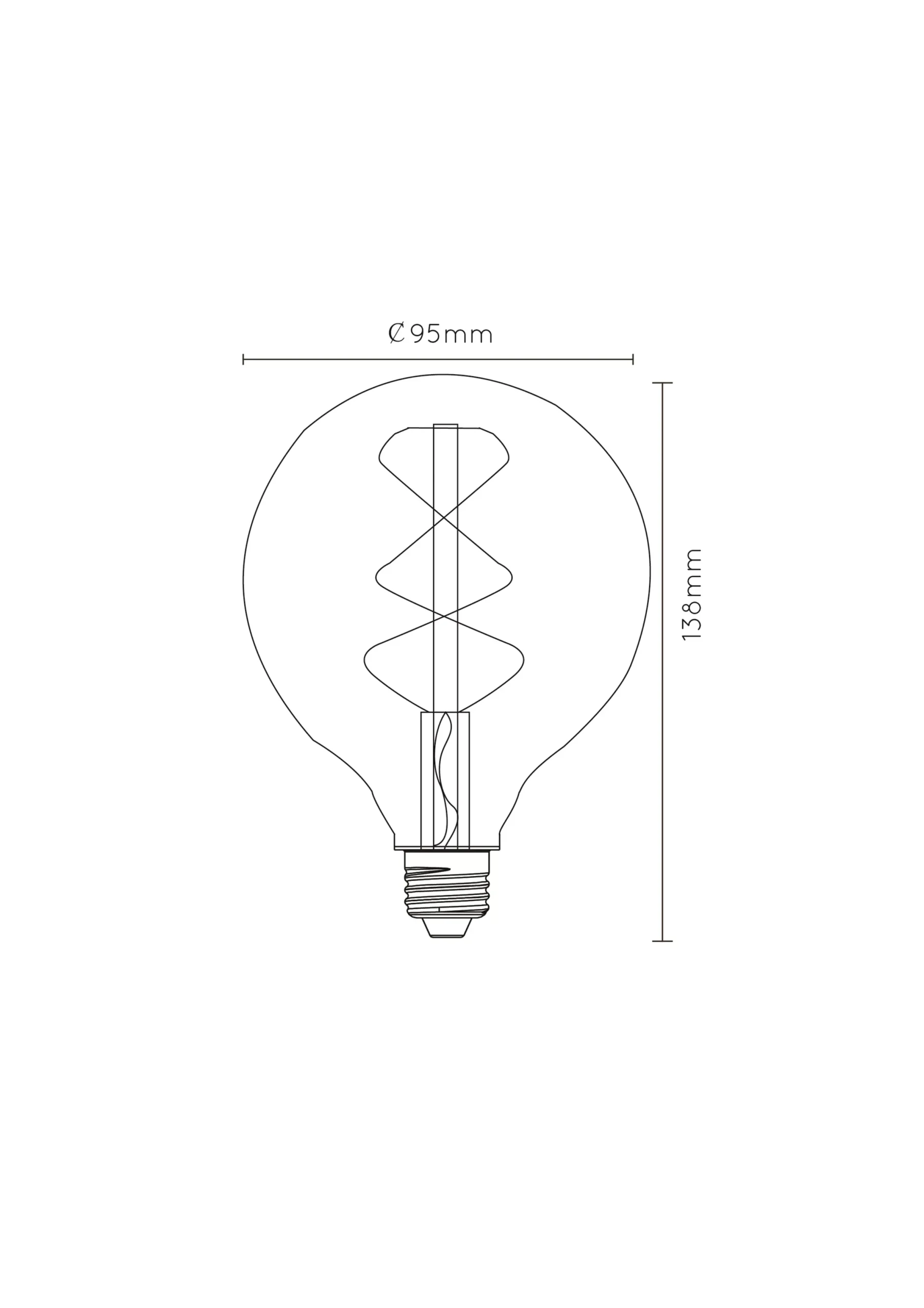 G95 - Filament lamp - Ø 9,5 cm - LED Dimb. - E27 - 1x4,9W 2200K - Amber*Lucide Shop