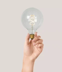 G125 - Filament lamp - Ø 12,5 cm - LED Dimb. - E27 - 1x4,9W 2700K - Transparant*Lucide Cheap