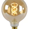 G125 - Filament lamp - Ø 12,5 cm - LED Dimb. - E27 - 1x4,9W 2200K - Amber*Lucide Clearance