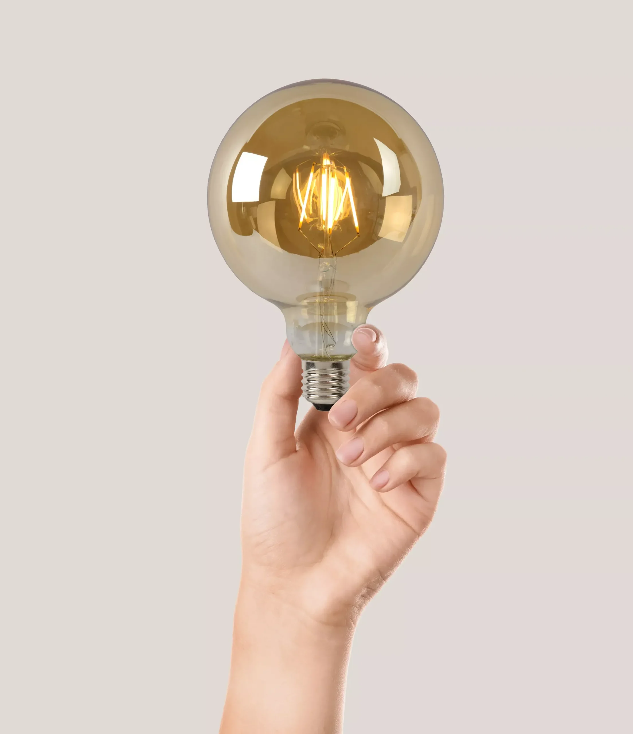 G125 - Filament lamp - Ø 12,5 cm - LED Dimb. - E27 - 1x8W 2700K - Amber*Lucide Store