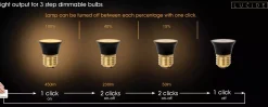 G45 - Led lamp - Ø 4,3 cm - LED 3 StepDim - E27 - 1x5W 2700K - Zwart*Lucide Discount