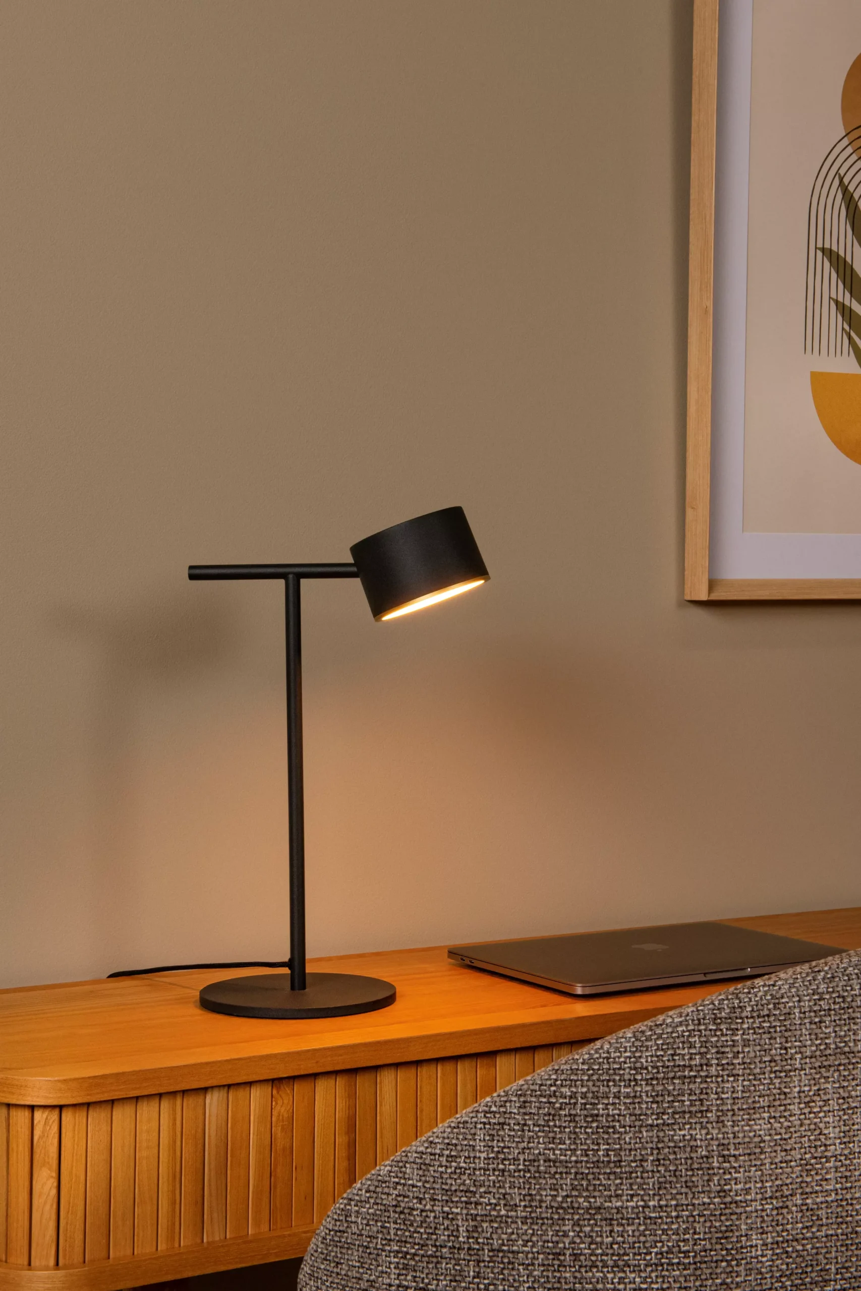 GIAN - Tafellamp - LED Dimb. - 1x9W 2700K - Zwart*Lucide Store
