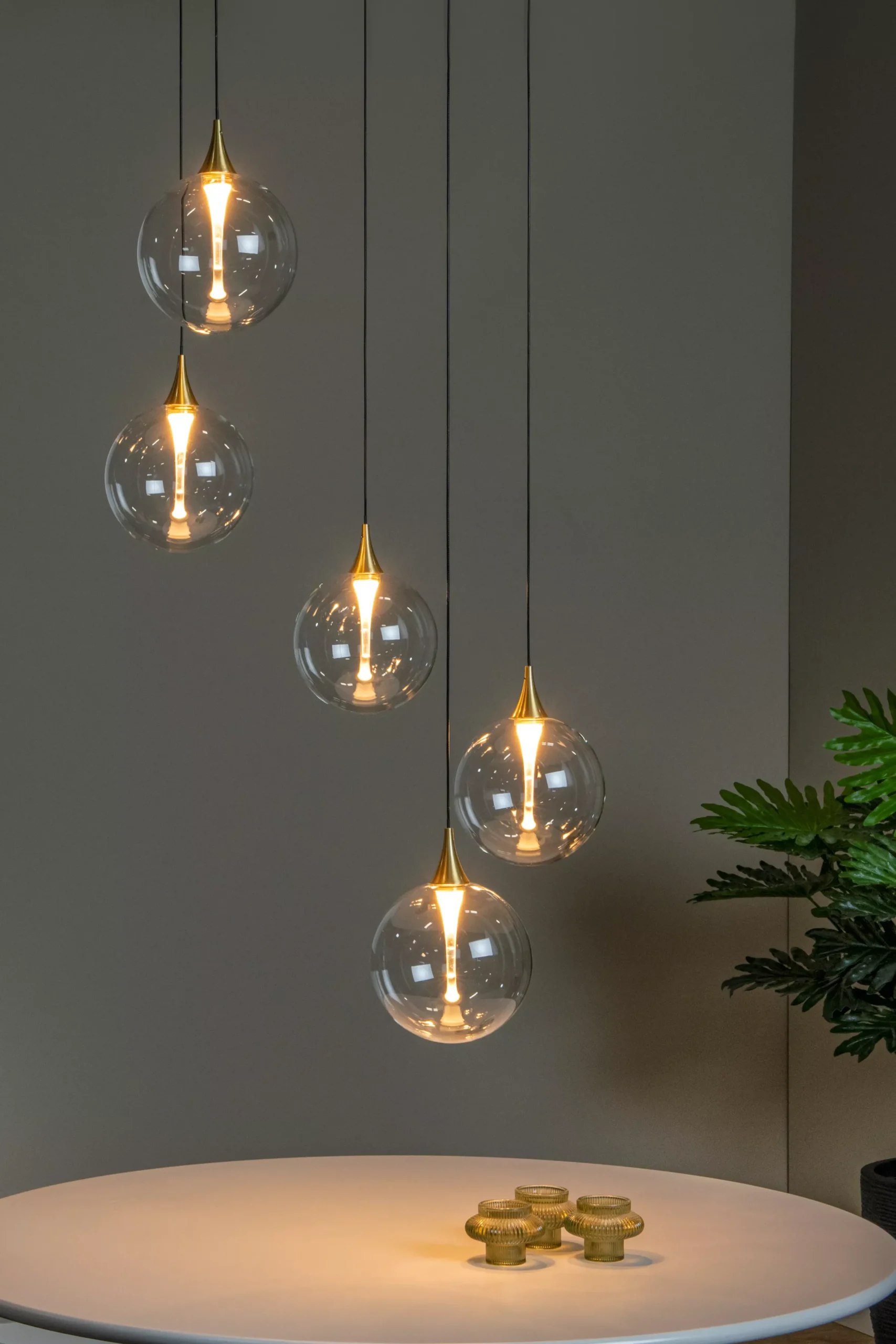 GISELA - Hanglamp - Ø 48 cm - LED Dimb. - 5x3,8W 2700K - Transparant*Lucide Fashion
