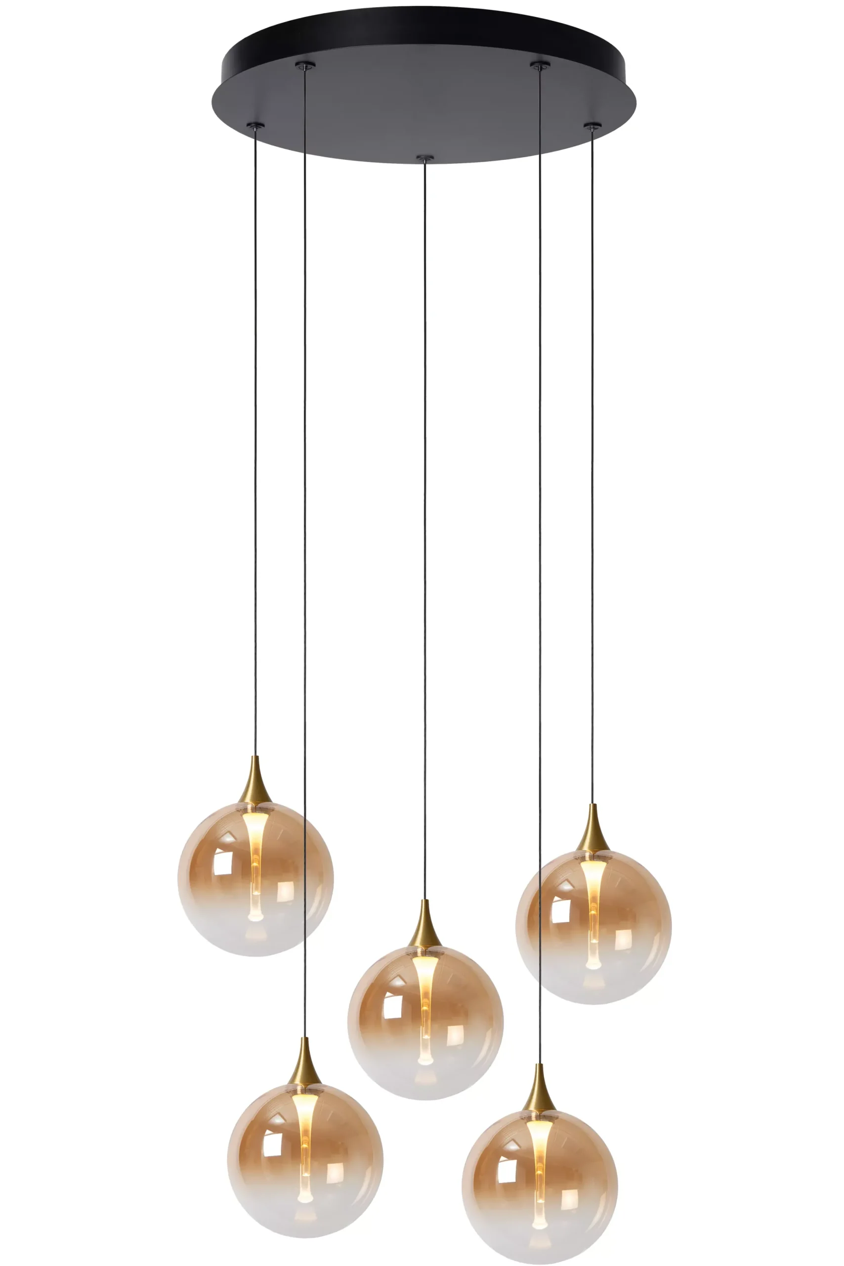 GISELA - Hanglamp - Ø 48 cm - LED Dimb. - 5x3,8W 2700K - Amber*Lucide Shop