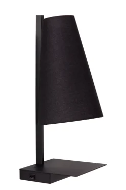 GREGORY - Bedlamp / Wandlamp - 1xE27 - Met USB oplaadpunt - Zwart*Lucide Flash Sale