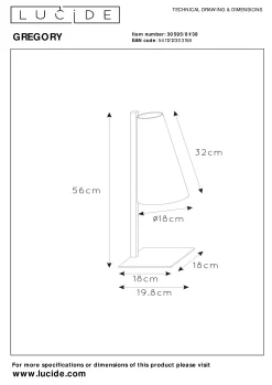GREGORY - Tafellamp - 1xE27 - Beige*Lucide Cheap