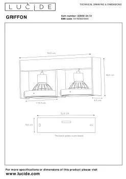 GRIFFON - Plafondspot - LED Dim to warm - GU10 (ES111) - 2x12W 2200K/3000K - Wit*Lucide Sale
