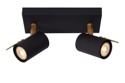 GRONY - Plafondspot - LED Dim to warm - GU10 - 2x5W 2200K/3000K - Zwart*Lucide Flash Sale