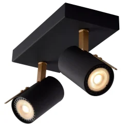 GRONY - Plafondspot - LED Dim to warm - GU10 - 2x5W 2200K/3000K - Zwart*Lucide Flash Sale