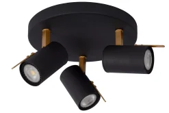 GRONY - Plafondspot - LED Dim to warm - GU10 - 3x5W 2200K/3000K - Zwart*Lucide Cheap