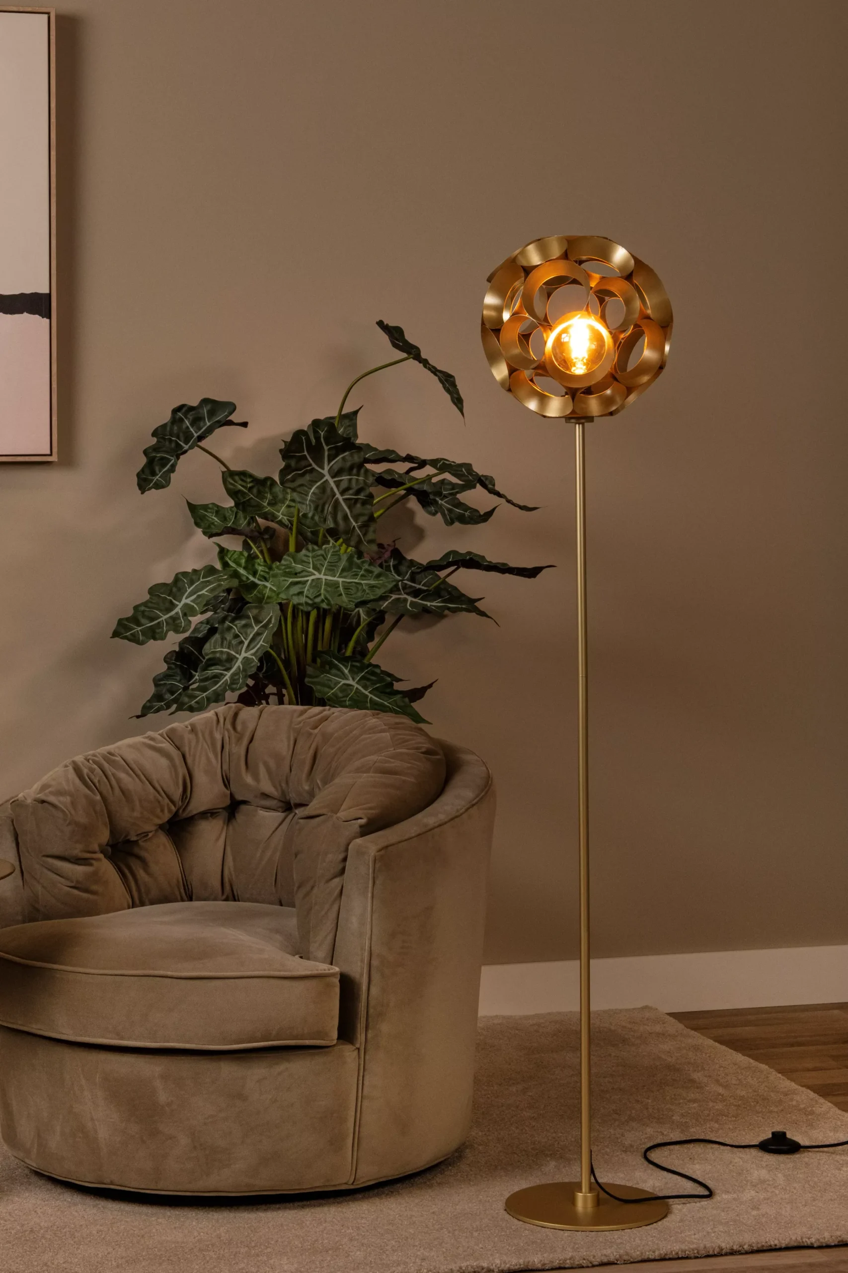 HANNELORE - Vloerlamp - Ø 30 cm - 1xE27 - Mat Goud / Messing*Lucide Flash Sale
