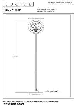 HANNELORE - Vloerlamp - Ø 30 cm - 1xE27 - Mat Goud / Messing*Lucide Flash Sale
