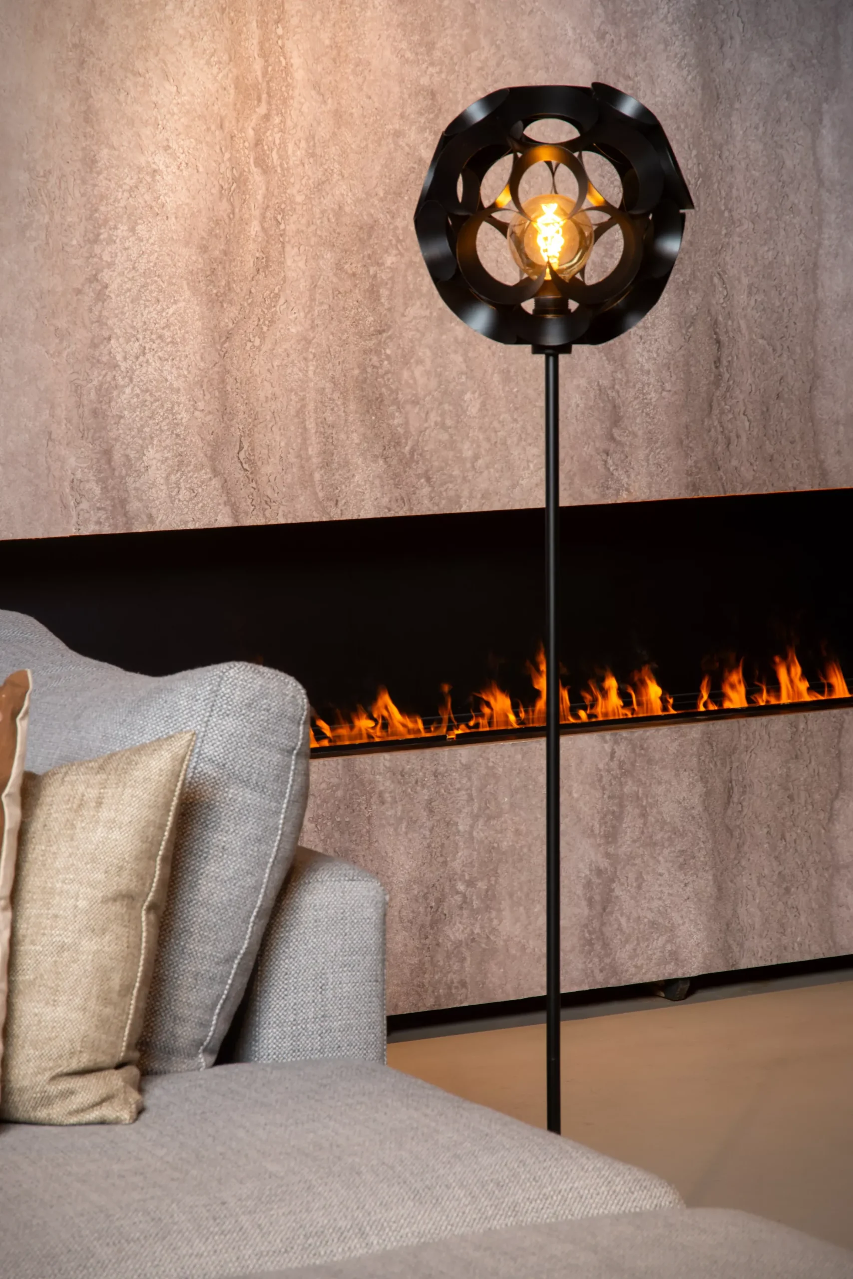HANNELORE - Vloerlamp - Ø 30 cm - 1xE27 - Zwart*Lucide Shop