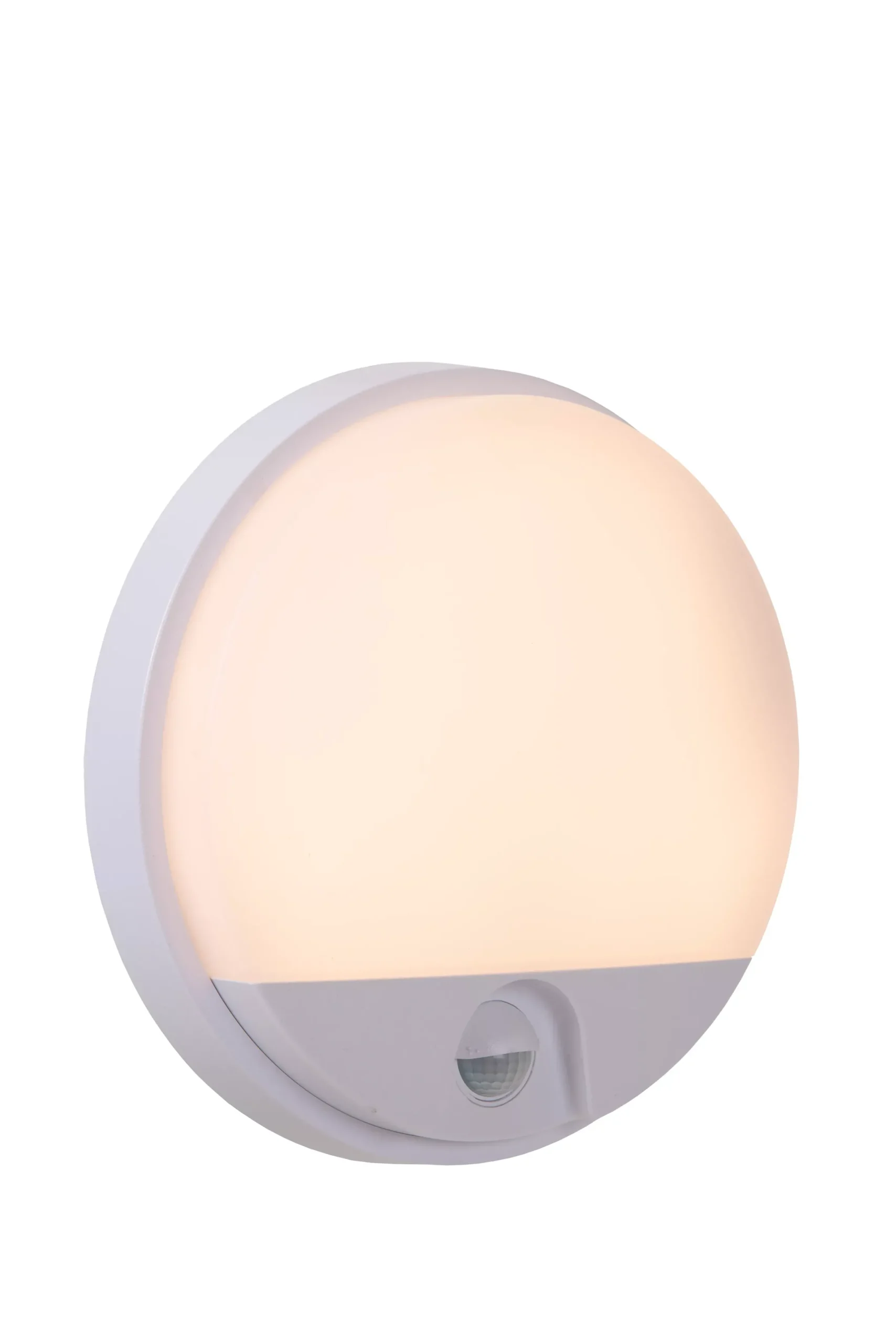 HUPS IR - Wandlamp Binnen/Buiten - Ø 21 cm - LED - 1x10W 3000K - IP54 - Beweging & dag/nacht sensor - Wit*Lucide Shop