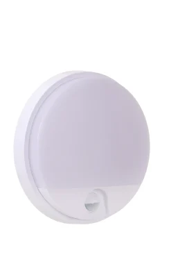 HUPS IR - Wandlamp Binnen/Buiten - Ø 21 cm - LED - 1x10W 3000K - IP54 - Beweging & dag/nacht sensor - Wit*Lucide Shop