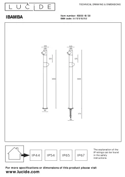 IBAMBA - Sokkellamp - LED - 2x6W 3000K - IP65 - Zwart*Lucide Best Sale