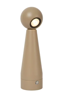 IPSOS - Oplaadbare Tafellamp - Accu/Batterij - LED Dim to warm - 1x3W 3000K/3200K - Taupe*Lucide Outlet