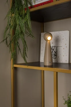 IPSOS - Oplaadbare Tafellamp - Accu/Batterij - LED Dim to warm - 1x3W 3000K/3200K - Taupe*Lucide Outlet