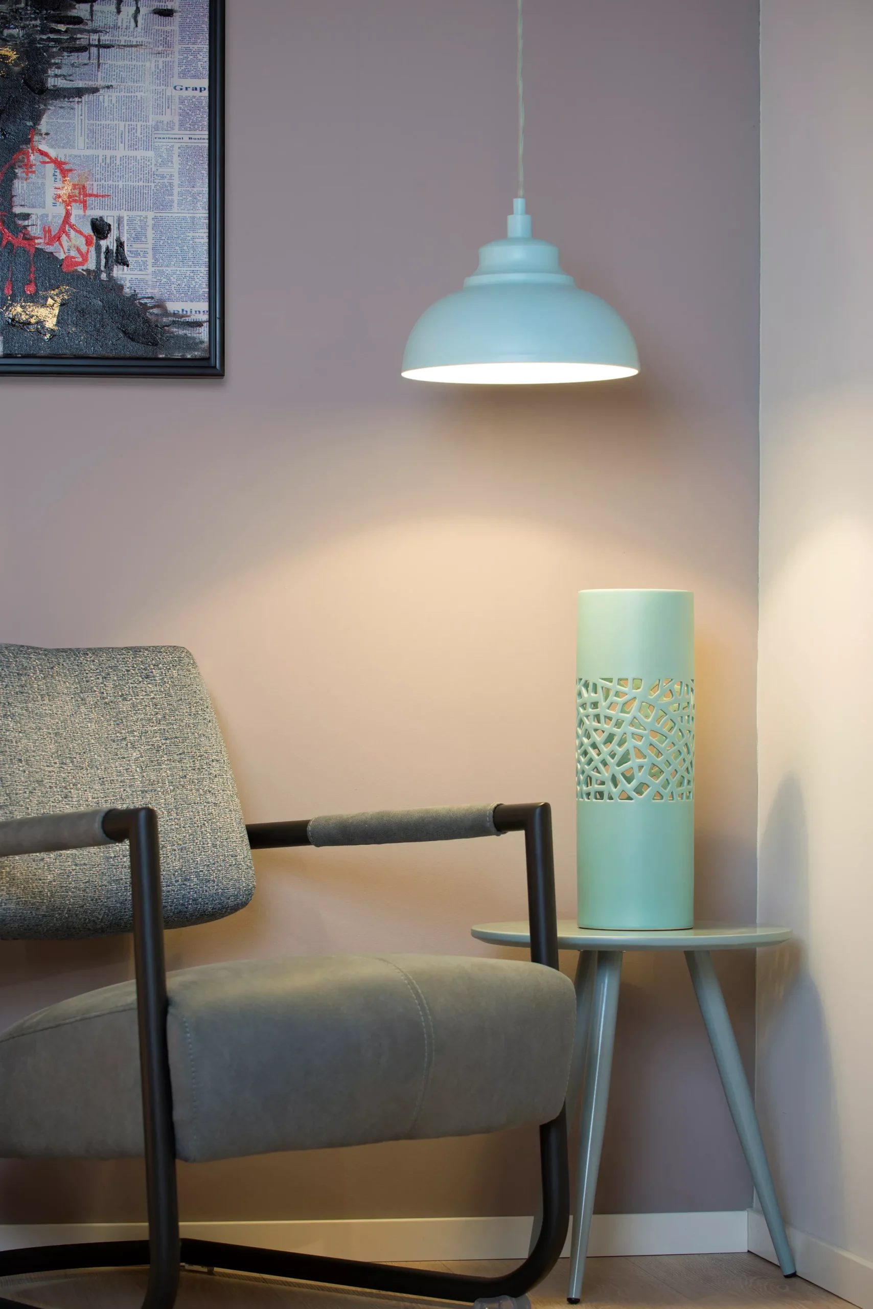 ISLA - Hanglamp - Ø 29 cm - 1xE14 - Pastel blauw*Lucide Hot