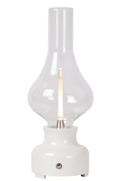 JASON - Oplaadbare Tafellamp - Accu/Batterij - Ø 12 cm - LED 3 StepDim - 1x2W 3000K - Wit*Lucide Sale