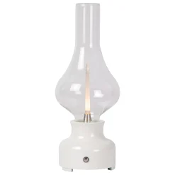 JASON - Oplaadbare Tafellamp - Accu/Batterij - Ø 12 cm - LED 3 StepDim - 1x2W 3000K - Wit*Lucide Sale