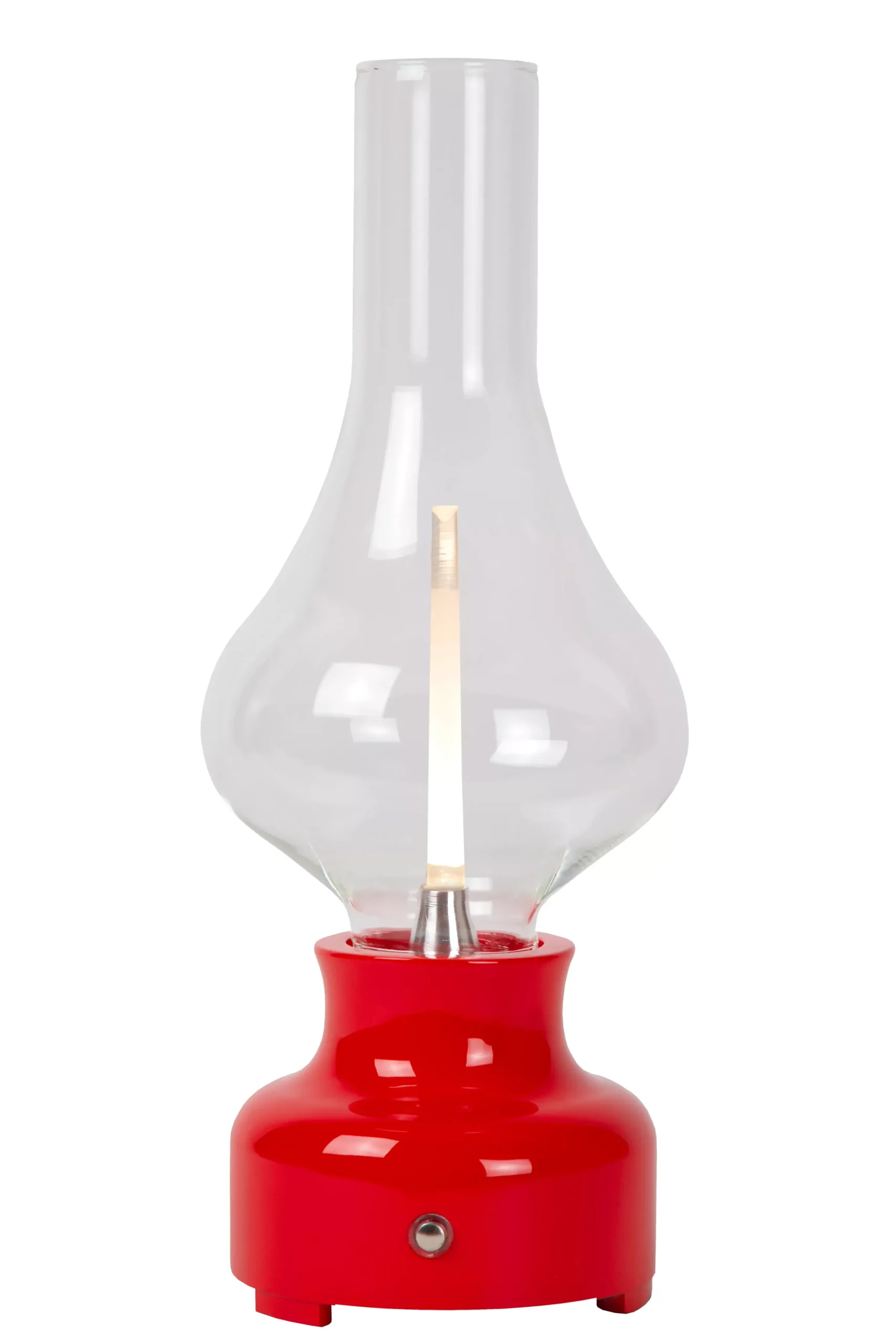 JASON - Oplaadbare Tafellamp - Accu/Batterij - Ø 12 cm - LED 3 StepDim - 1x2W 3000K - Rood*Lucide New