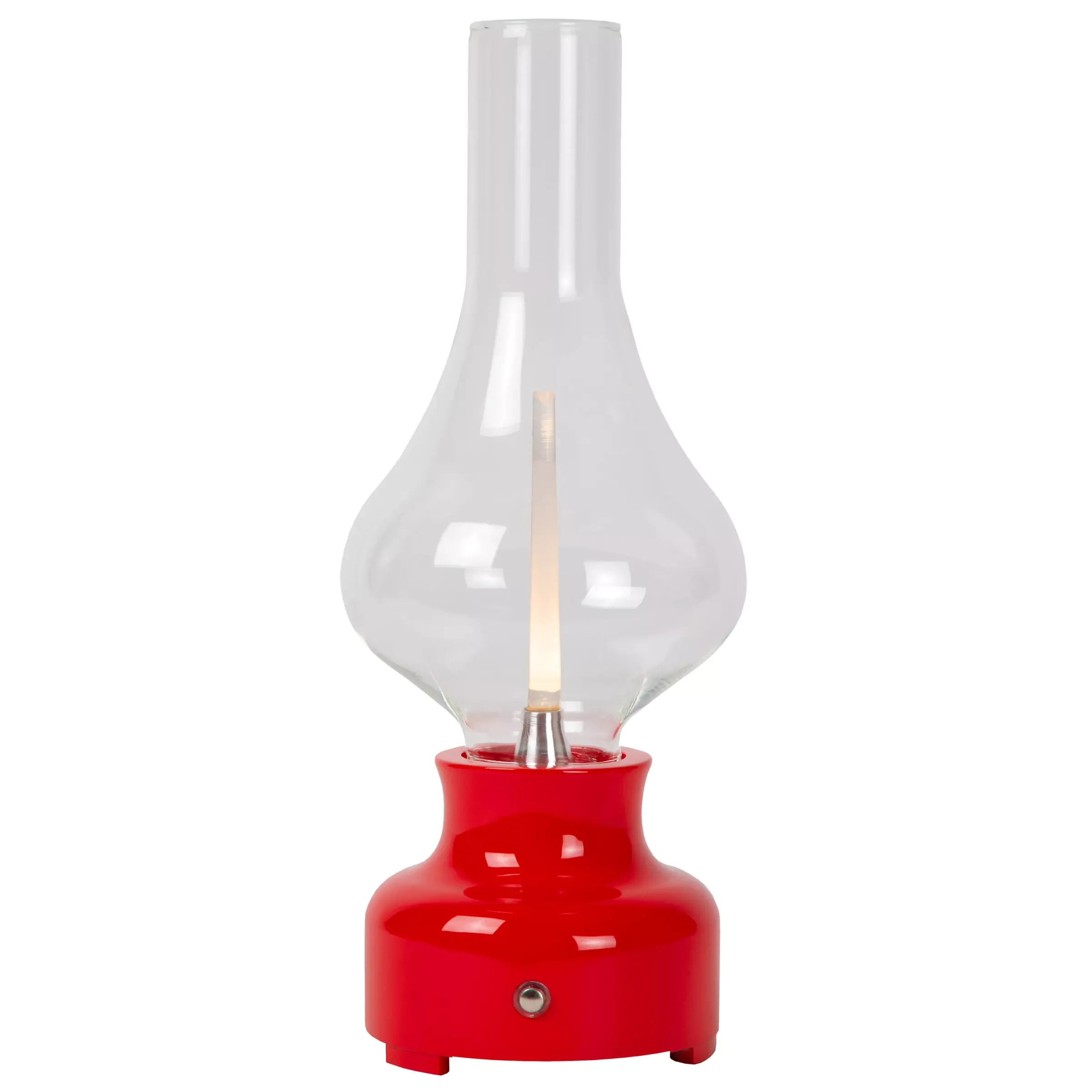 JASON - Oplaadbare Tafellamp - Accu/Batterij - Ø 12 cm - LED 3 StepDim - 1x2W 3000K - Rood*Lucide New