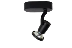 JASTER-LED - Plafondspot - LED - GU10 - 1x5W 2700K - Zwart*Lucide Best