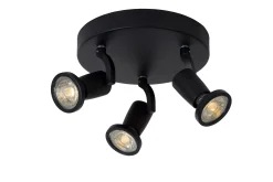 JASTER-LED - Plafondspot - Ø 20 cm - LED - GU10 - 3x5W 2700K - Zwart*Lucide Discount