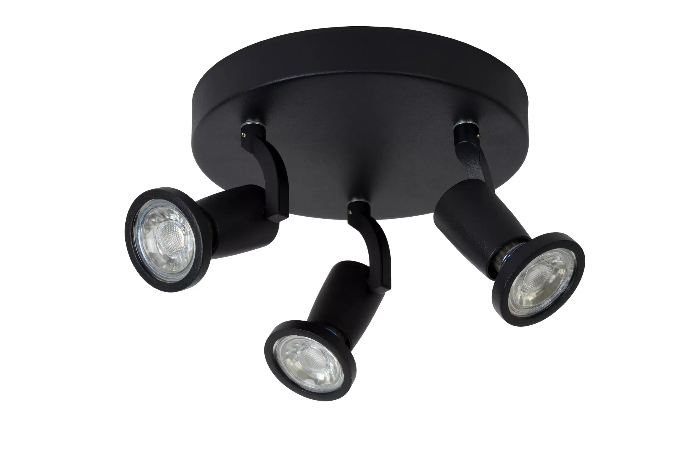 JASTER-LED - Plafondspot - Ø 20 cm - LED - GU10 - 3x5W 2700K - Zwart*Lucide Discount