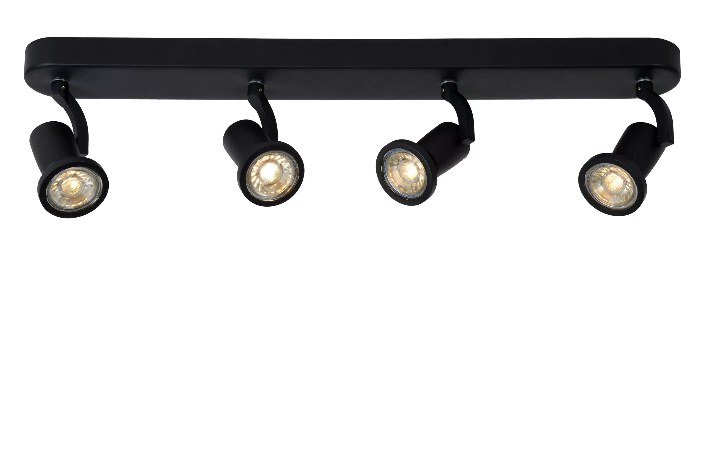 JASTER-LED - Plafondspot - LED - GU10 - 4x5W 2700K - Zwart*Lucide Outlet
