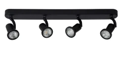 JASTER-LED - Plafondspot - LED - GU10 - 4x5W 2700K - Zwart*Lucide Outlet