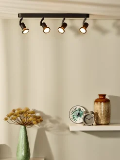 JASTER-LED - Plafondspot - LED - GU10 - 4x5W 2700K - Zwart*Lucide Outlet