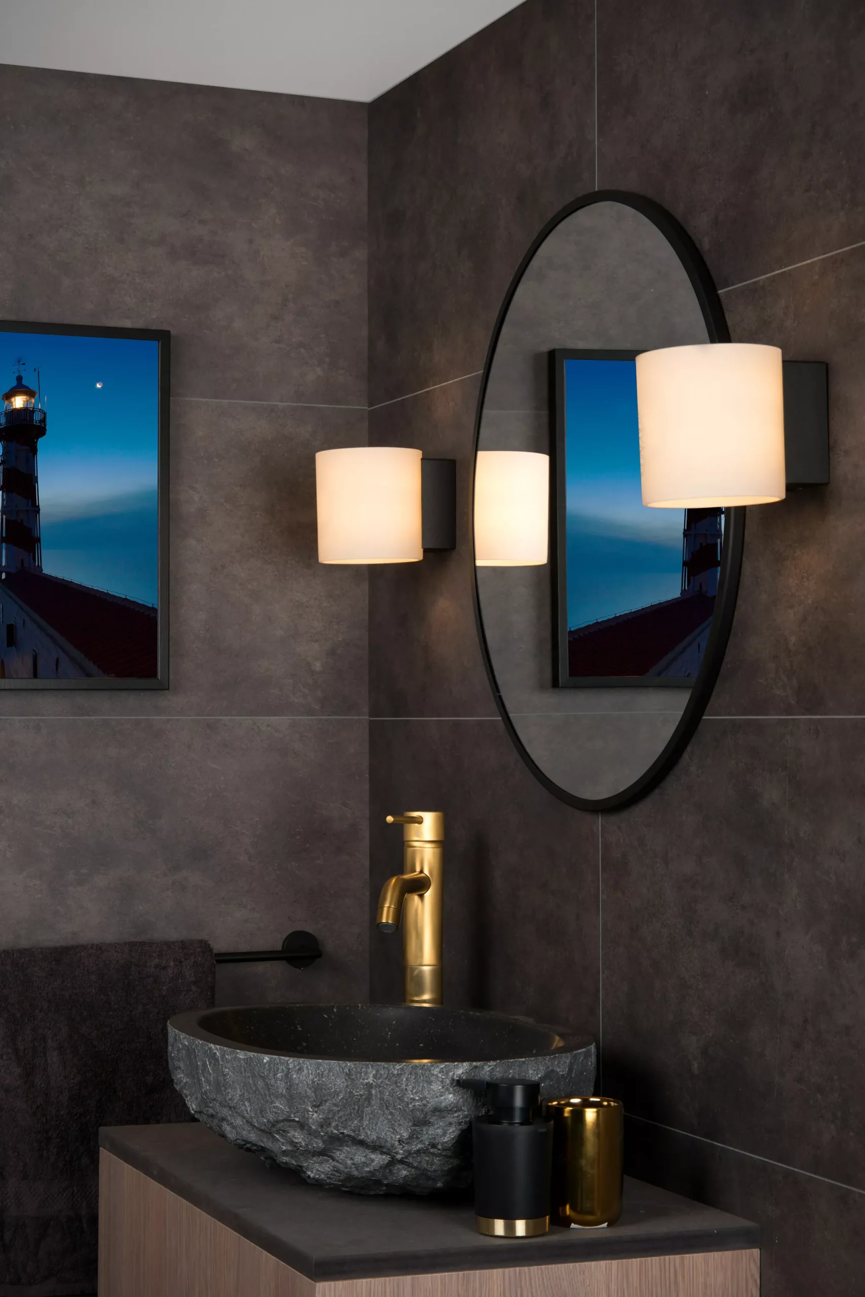 JELTE - Wandlamp Badkamer - 1xG9 - IP44 - Zwart*Lucide Hot