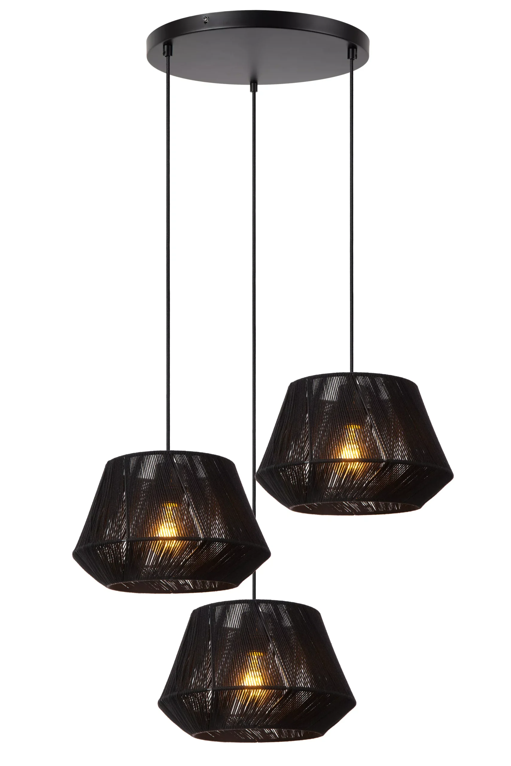 JESSICA - Hanglamp - Ø 35,5 cm - 3xE27 - Zwart*Lucide Cheap