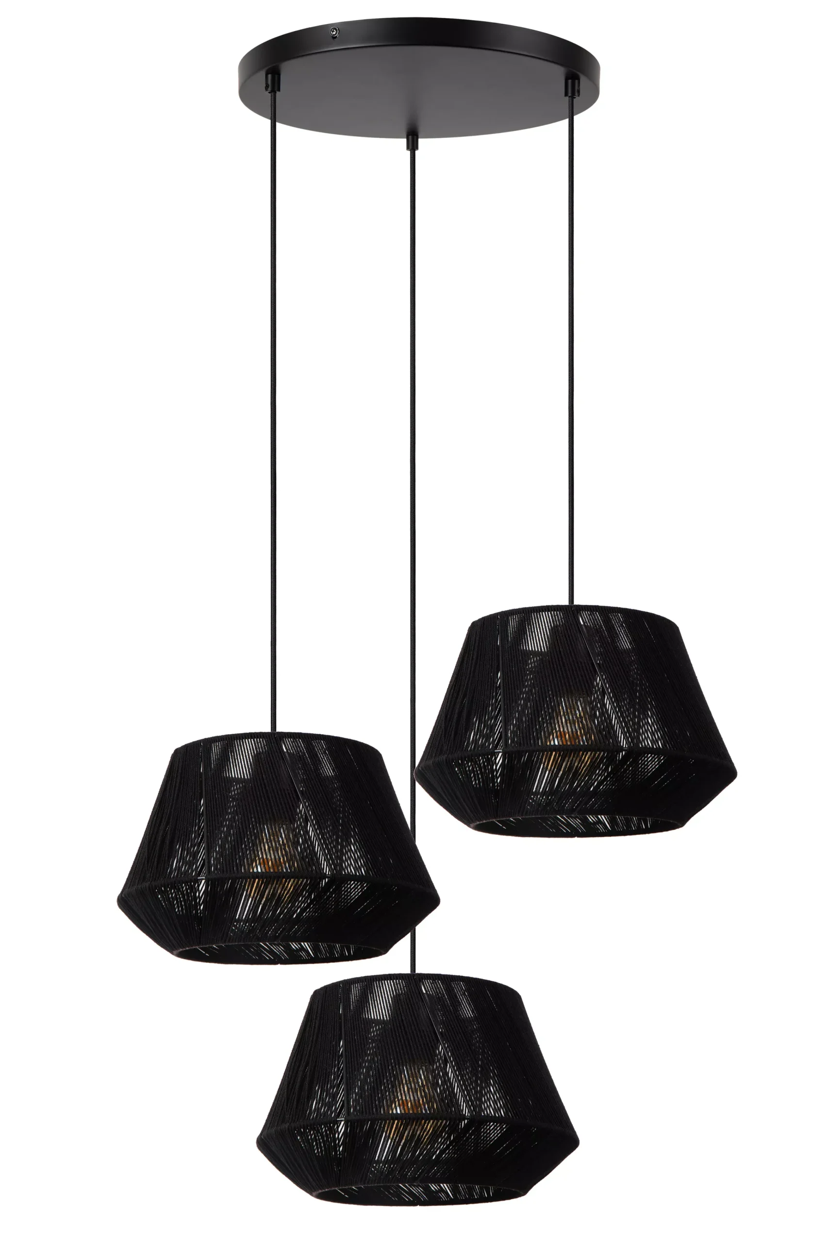 JESSICA - Hanglamp - Ø 35,5 cm - 3xE27 - Zwart*Lucide Cheap