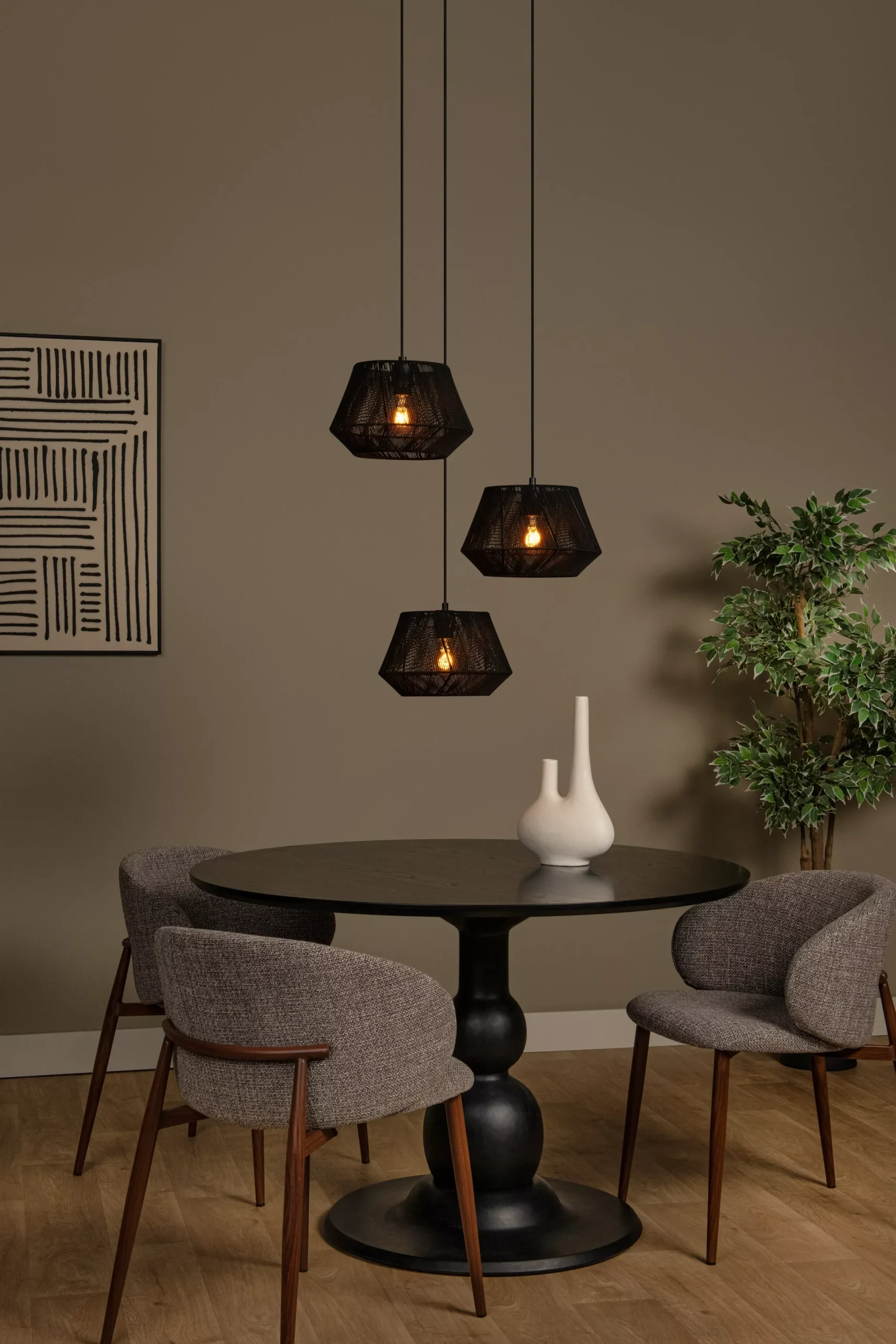 JESSICA - Hanglamp - Ø 35,5 cm - 3xE27 - Zwart*Lucide Cheap