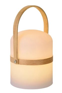 JOE - Oplaadbare Tafellamp Binnen/Buiten - Accu/Batterij - Ø 14,5 cm - LED Dim to warm - 1x3W 2800K/3200K - IP44 - Wit*Lucide Clearance