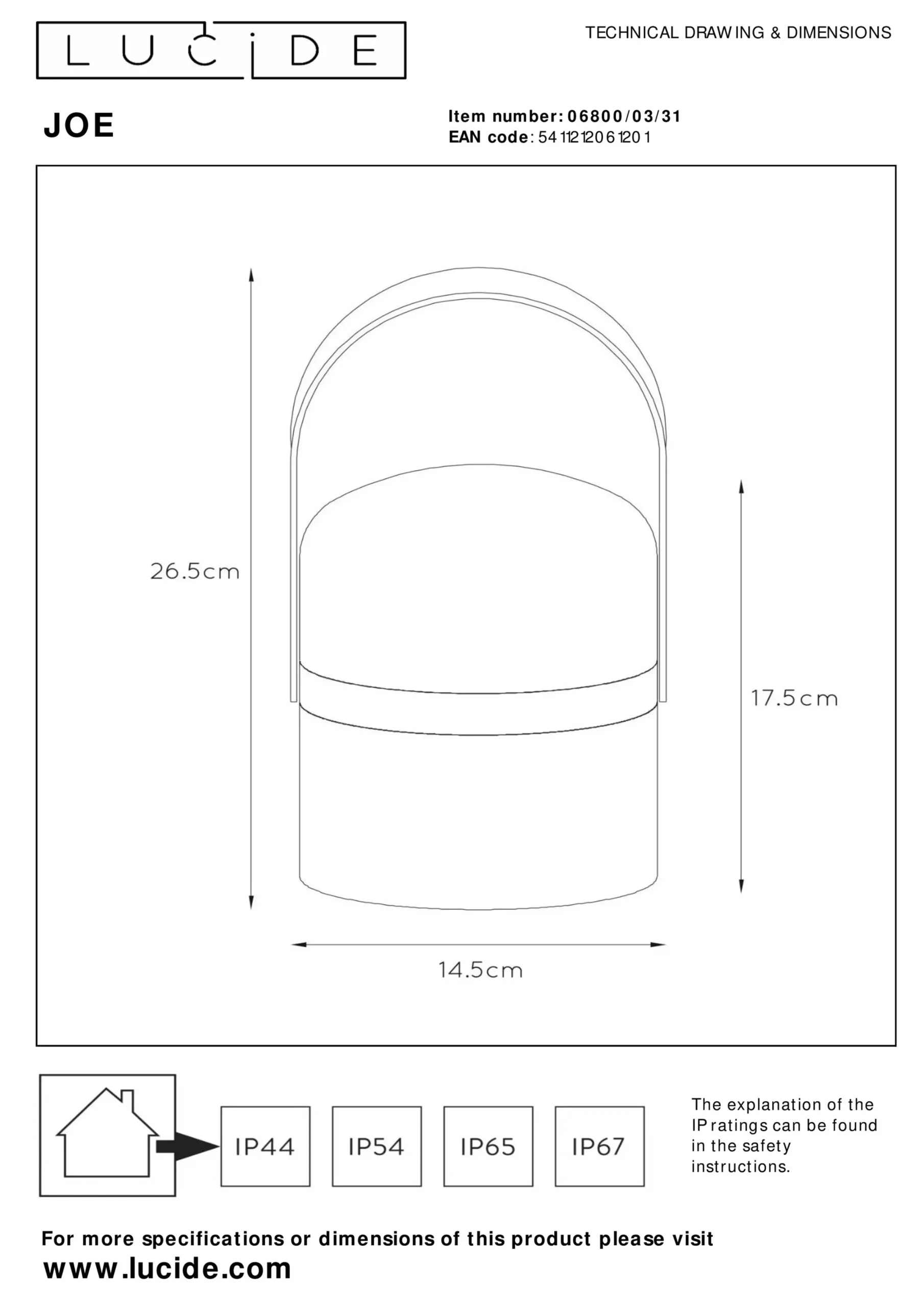 JOE - Oplaadbare Tafellamp Binnen/Buiten - Accu/Batterij - Ø 14,5 cm - LED Dim to warm - 1x3W 2800K/3200K - IP44 - Wit*Lucide Clearance