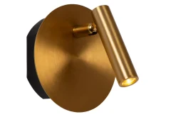 JOLIJN - Oplaadbare Bedlamp / Wandlamp - Accu/Batterij - Ø 10,2 cm - LED - 1x2W 3000K - Magnetisch - Mat Goud / Messing*Lucide Sale