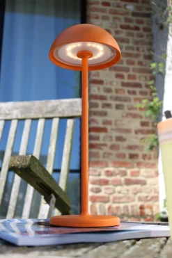 JOY - Oplaadbare Tafellamp Binnen/Buiten - Accu/Batterij - Ø 12 cm - LED Dimb. - 1x1,5W 3000K - IP54 - Oranje*Lucide New