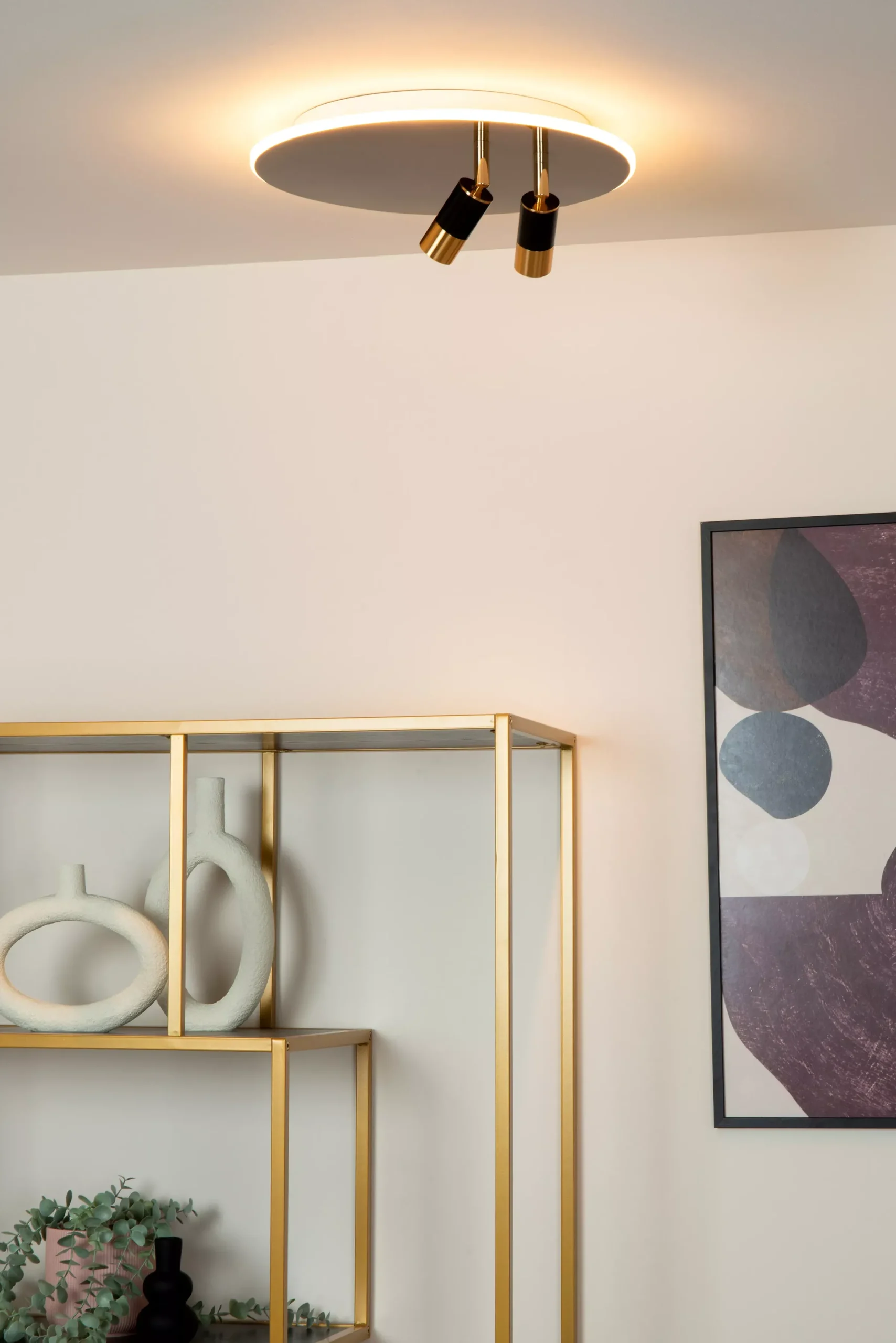 JUBEL - Plafonnière - Ø 40 cm - LED - CCT - 2700K - Zwart chroom*Lucide Fashion